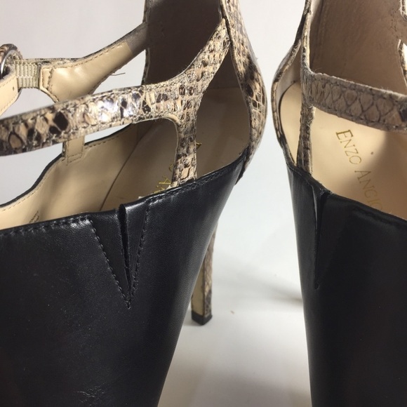 ENZO Angiolini snake skin black high heels pointed toe - Picture 4 of 10